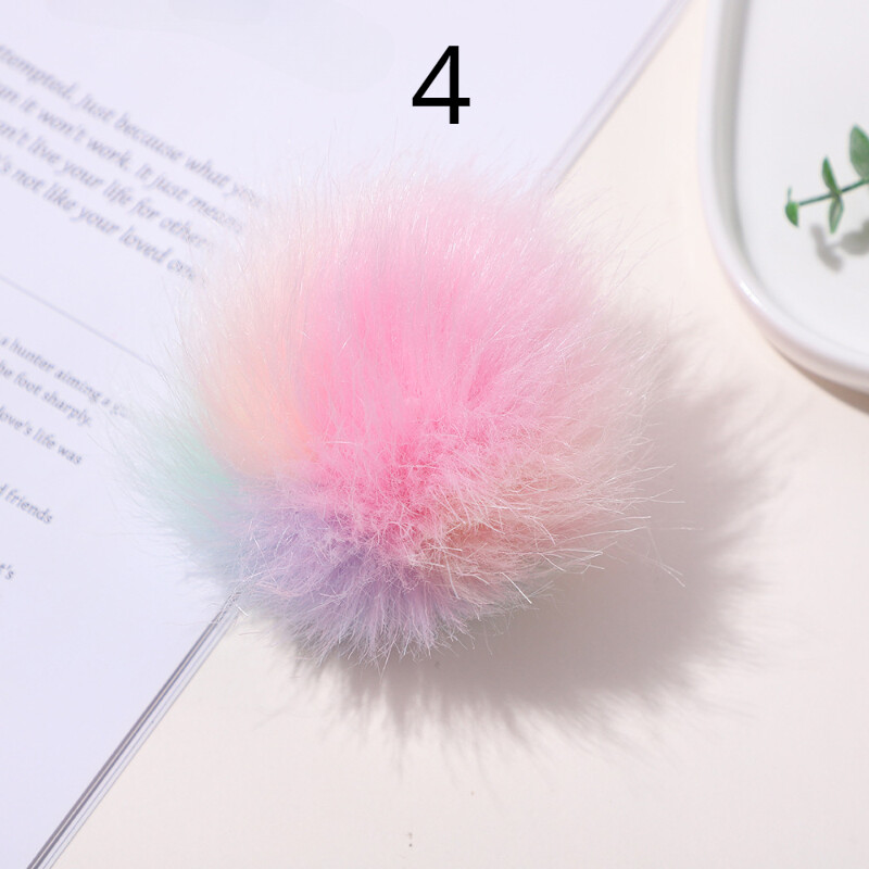 5PCS Colorati Pelo Pelliccia Finta Pom Sfera Pendente per Portachiavi Hat Borsa