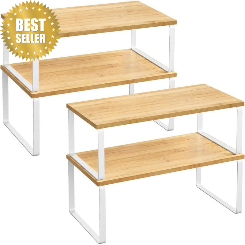 Set of 4 Kitchen Organisers,Kitchen Cabinet and Counter Shelf Organizer,Cupboard