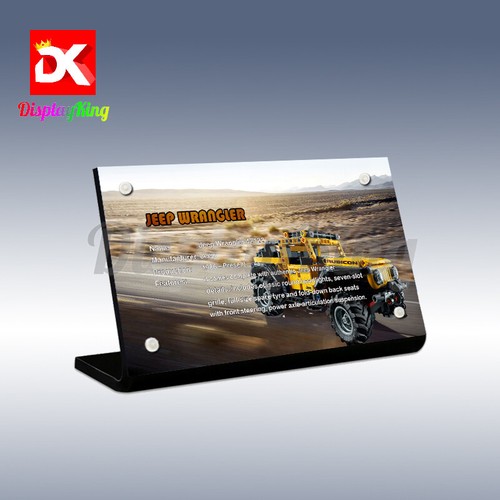 Display King - Acrylic Display plaque for Lego Jeep Wrangler 42122 (new)