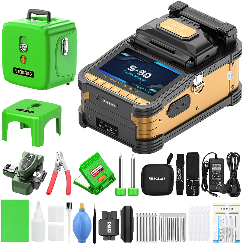 S-90 Fiber Optic Fusion Splicer 6 Motors Multilingual Touch Screen FTTH Optical