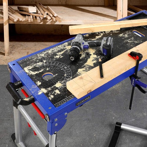 WORKPRO 5-in-1 42" Portable Rolling Miter Saw Stand Workbench Folding Work Table