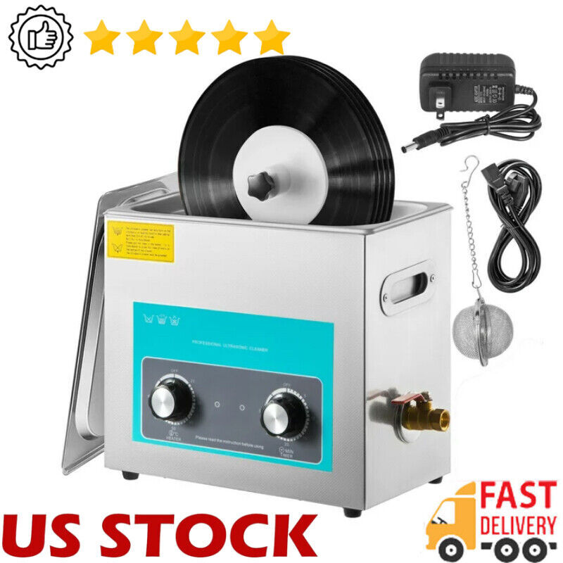 40kHz Ultrasonic Vinyl Record Cleaner Vinyl Ultrasonic Cleaning Machine 6L Knob