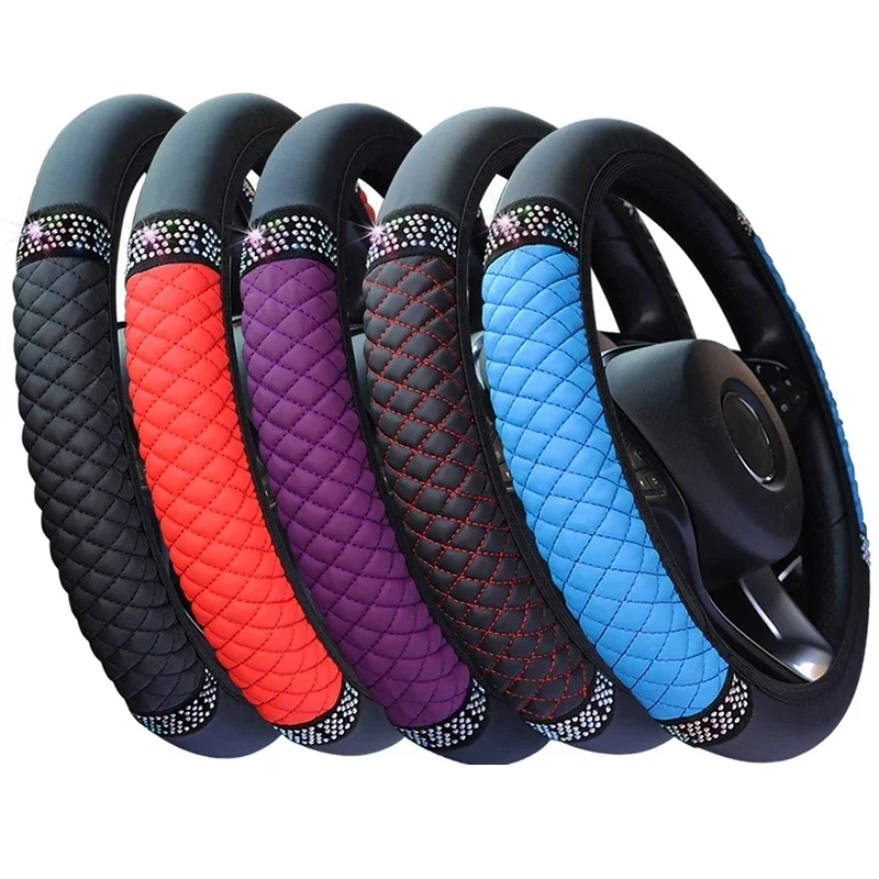 Coprivolante Universale Auto 37-38cm Coprivolante Elastico Quattro Stagioni Nero