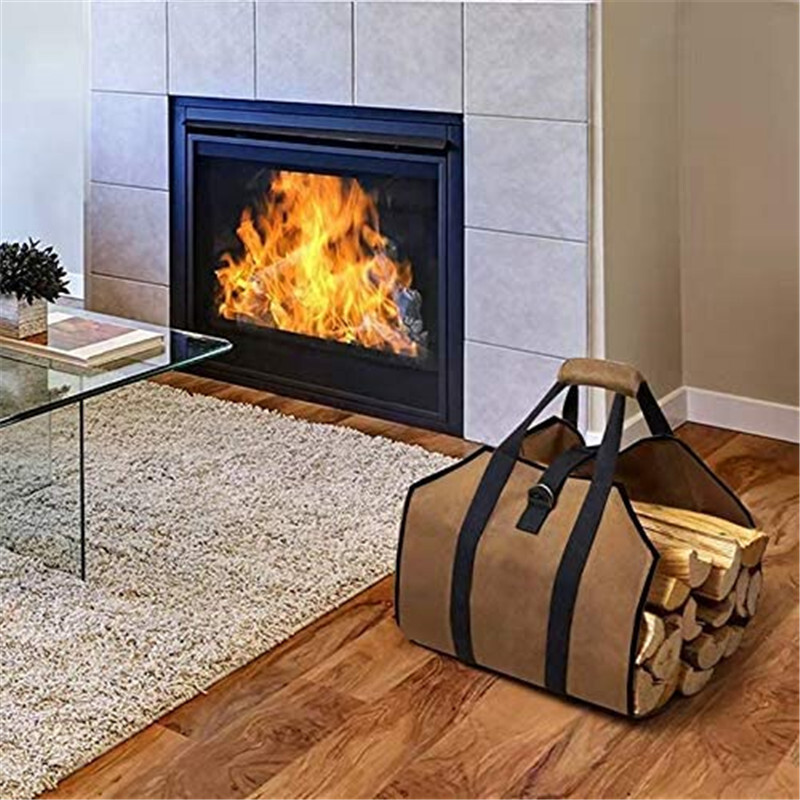 Firewood Log Carrier Bag Heavy Duty Log Tote Bags Holder for Indoor Outdoor Tool