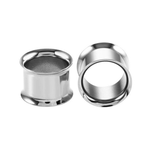Ear Gauges Stainless Steel Ear Plugs Hollow Centered Flesh Tunnels Eyelets 2PCS