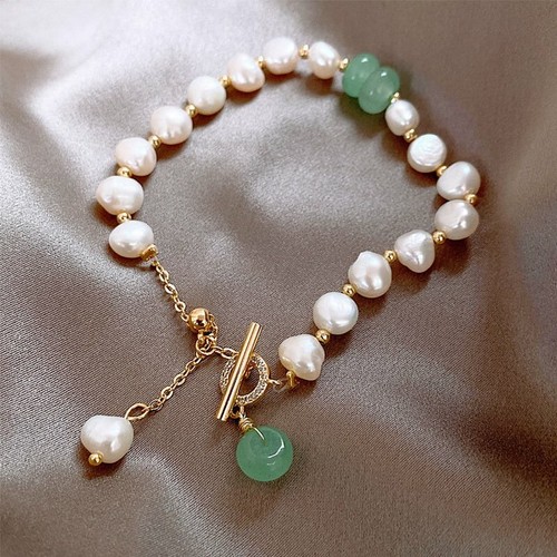Irregular Pearl Bracelet Bangle Adjustable Chain Women