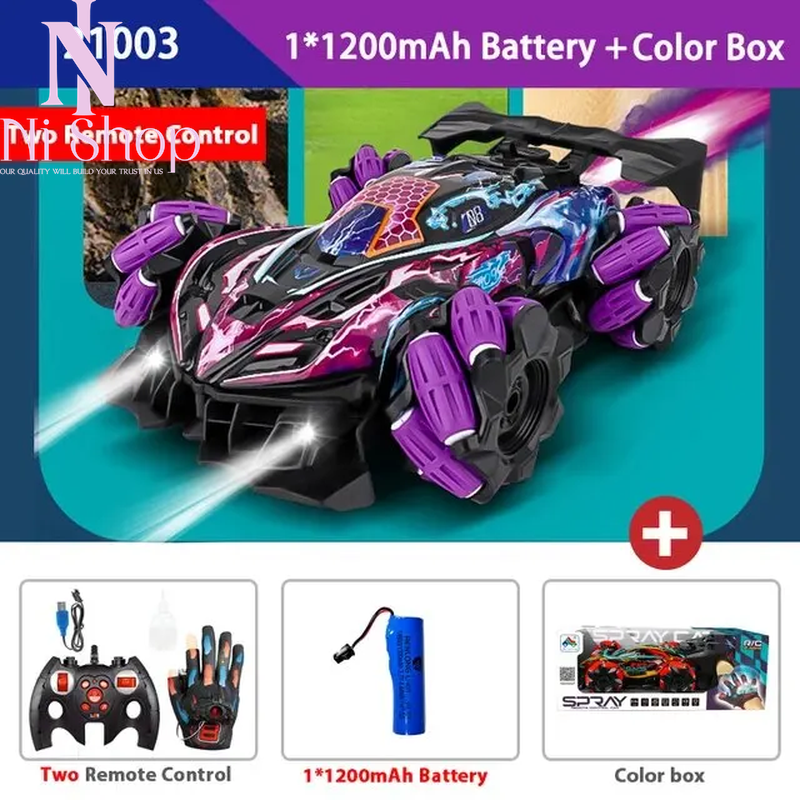 Drift RC Car Gesture Sensor With LED Lights Music 2.4G Spray Stunt 4WD Toys Gift
