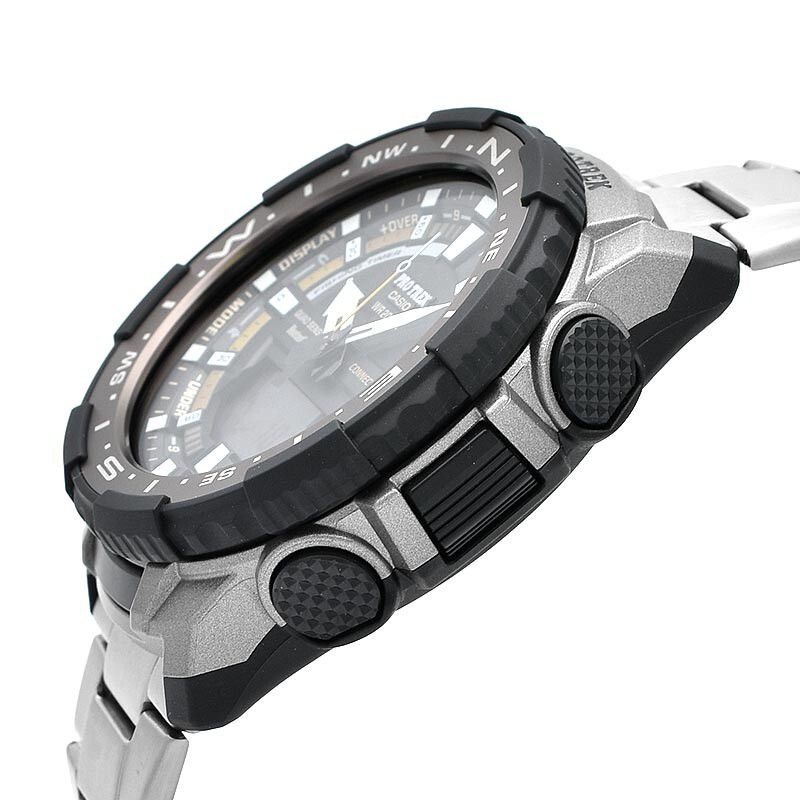 Pre-owned Casio Pro Trek Angler Line Smartphone Link Prt-b70t-7jf Men's Gray No Manual