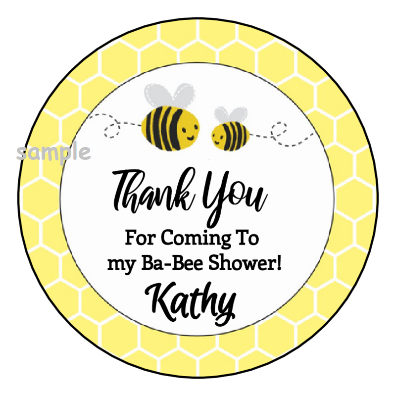 12 Bumble Bee Baby Shower Stickers Favors Labels tags 2.5" Gender Neutral bees