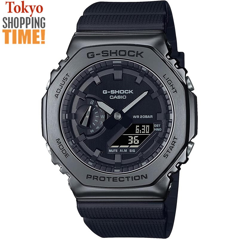 Pre-owned Casio G-shock Gm-2100bb-1ajf Blackout Metal Case Analog Digital Men Watch Limite
