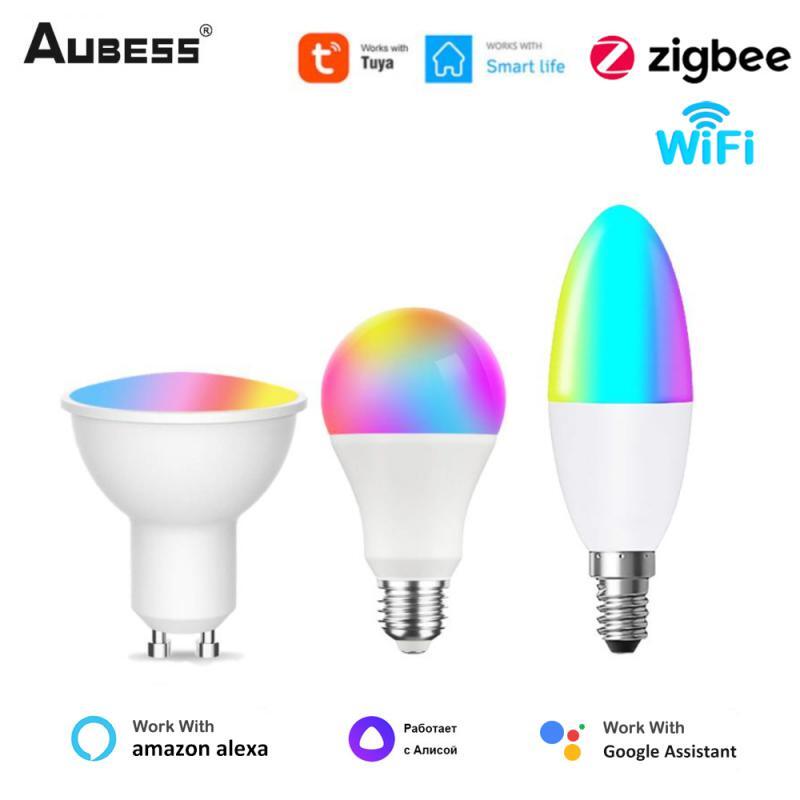 AUBESS Tuya WiFi ZigBee Smart Dimmable Magic Bulb E14 E14