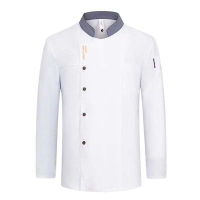 Men chef jacket with apron Long Sleeve Chef uniform Restaurant Cook Coat Chef T-