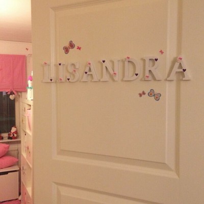 White Personalised Art Words Wall Hung Wooden Words Letters Plaques Home Decor