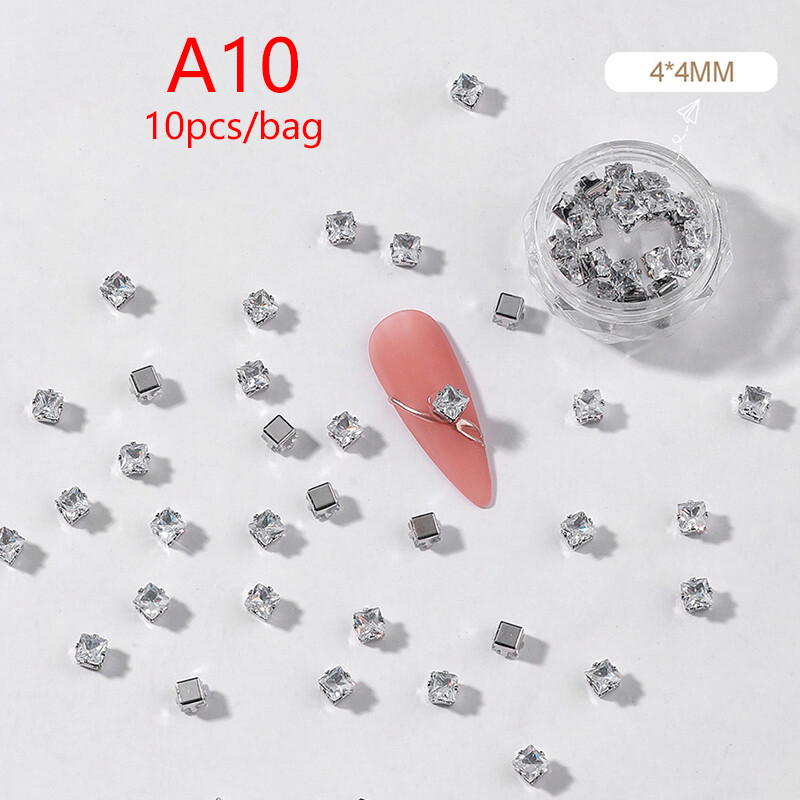 10Pcs 3D Metal Nail Art Decorations Mini Zircon Nails Accessories Nails DSU eBay