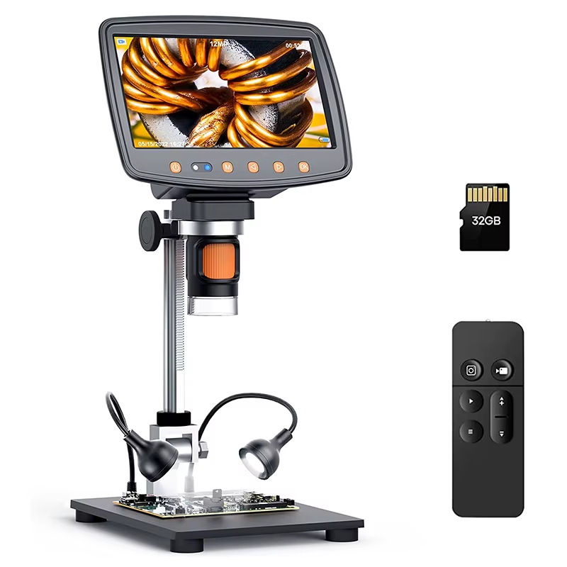MS1 HDMI Digital Microscope with 7inch IPS Screen 1500X Magnification with 10LED