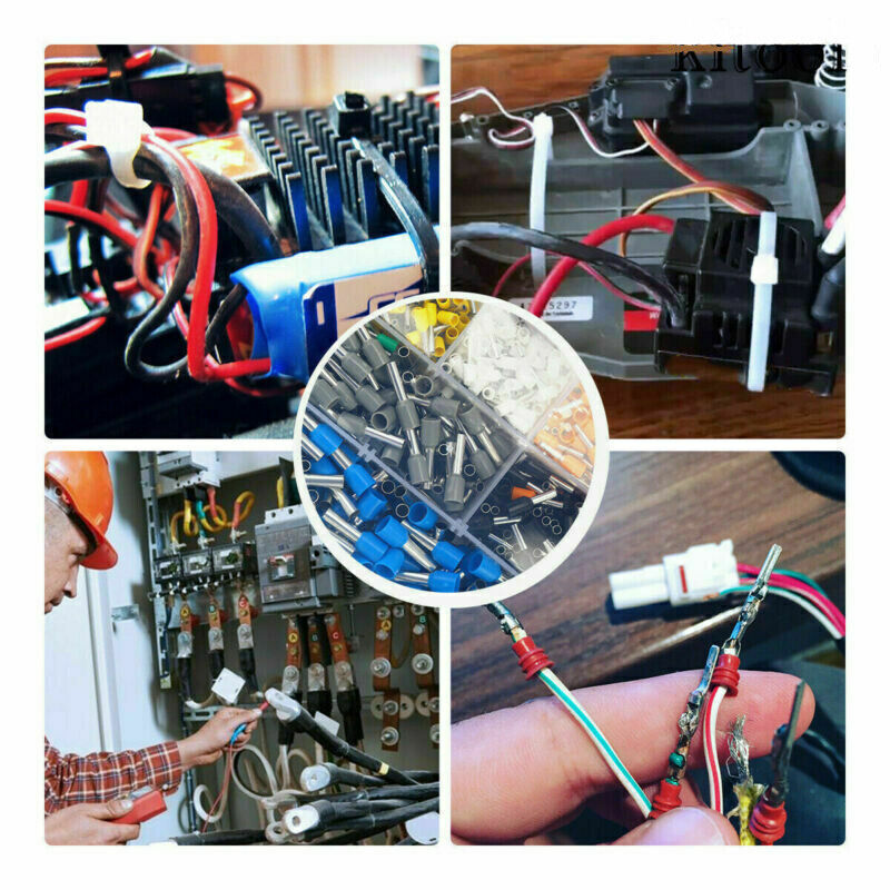 1200PCS Cable Cord Pin End Bootlace Ferrule Terminal Set Wire Crimp Connectors