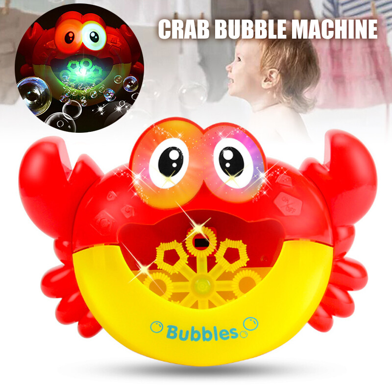 Crab Bubble Machine Automatic Bubble Maker Baby Children Music Flashing Bath Toy