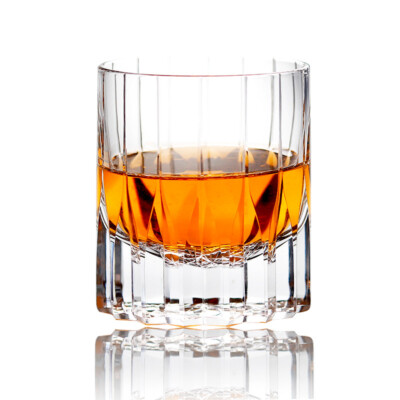 Scotch Whiskey Glasses Hand Cut Thick Wall Lead Free Crystal Glass New 1PC 240ml