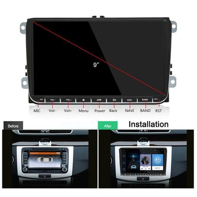 MP5 1+16GB 9inch 2DIN WiFi Carplay Car Radio Android 10.1 GPS Stereo Navigation 