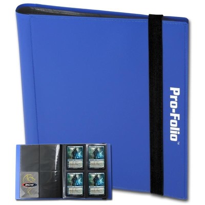 BCW BLUE Pro-Folio Binder Album 4 Pocket Side Load Storage holds 160 Cards 