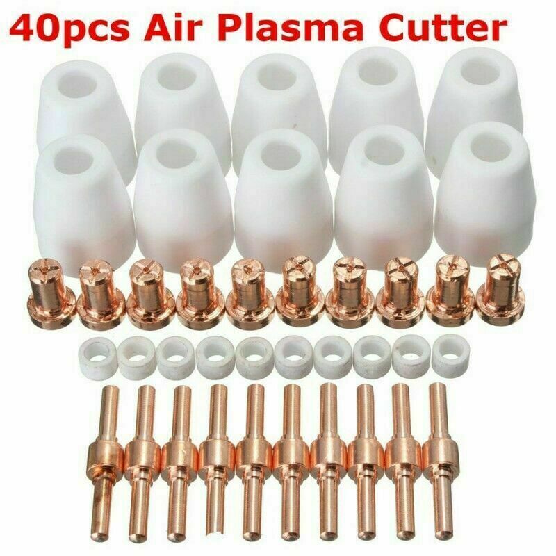 Plasma Cutter Consumables Kit Electrode Tips Nozzle Extended Shroud Shield Cup