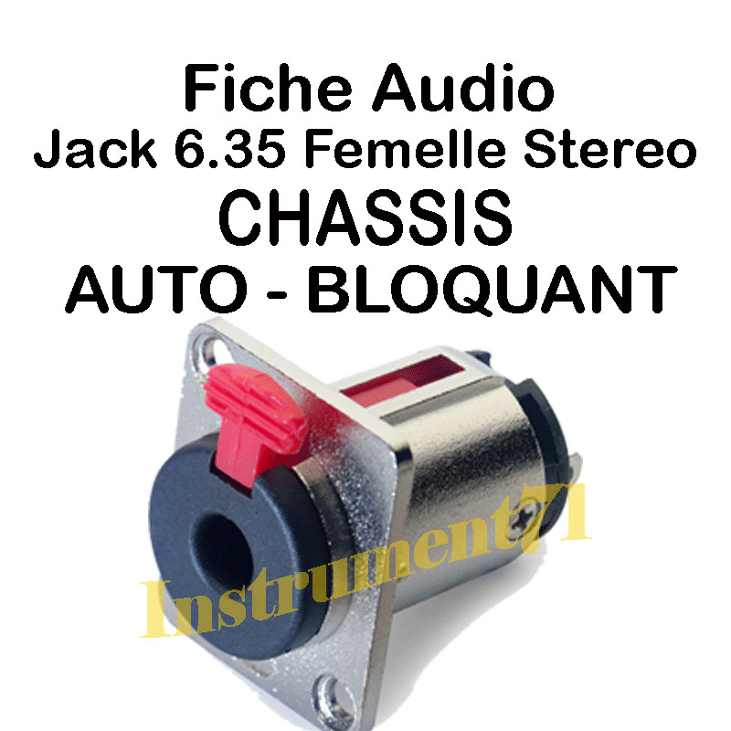 1 Jack Femelle 6,35 Stereo Chassis Autobloquant  Connections Ã  Souder