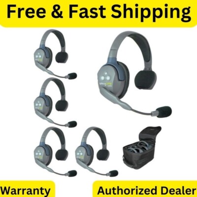 EARTEC UL5S 5-Person Full Duplex Wireless Intercom with 5 Ultralite Single Ear