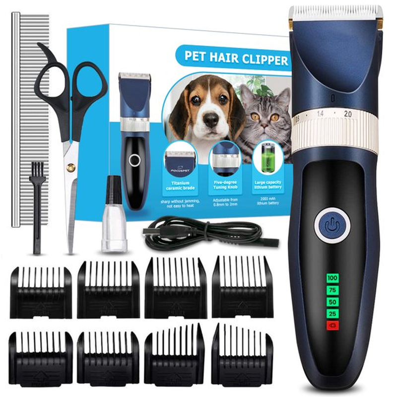 Pet Hair Clippers Dog Fur Trimmer Cordless Grooming Tool Pro Scissors Comb Kit