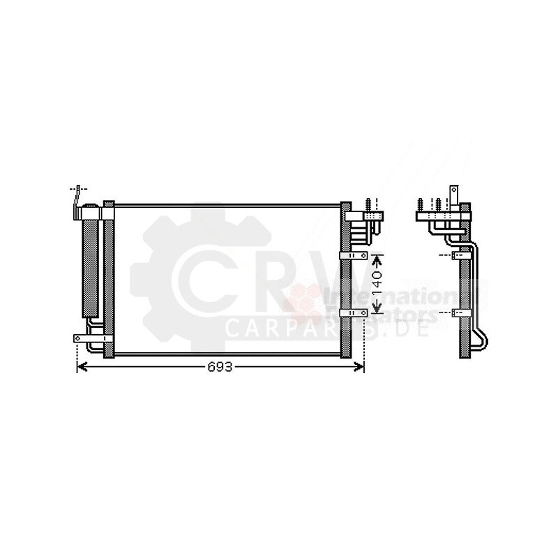 Van Wezel Condensateur Climatisation Pour Kia Cerato Berline 1.6 2.0