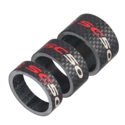 3pcs Carbon Fiber Bicycle Headset Spacer MTB Road Bike Front Stem Fork Washers