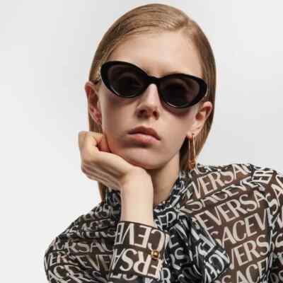 Pre-owned Versace Sunglasses Mod.4433-u Gb1/87 Authentic In Gray