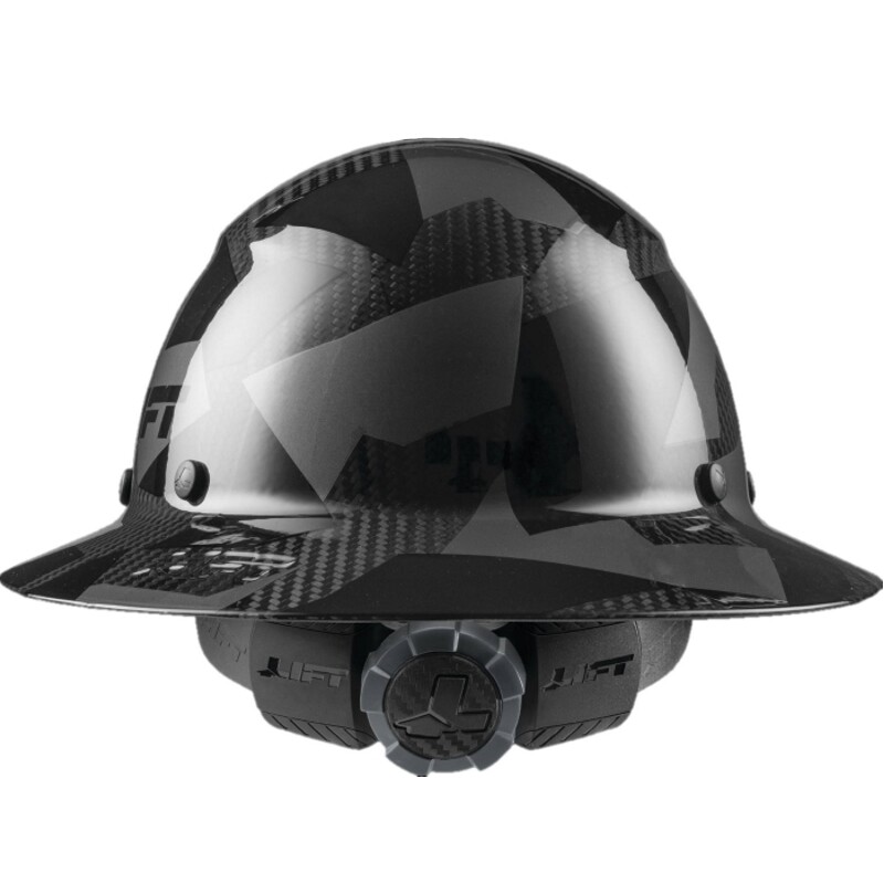 Lift Safety Dax 50/50 Carbon Fiber Full Brim Hard Hat Black Camo/ White- NEW