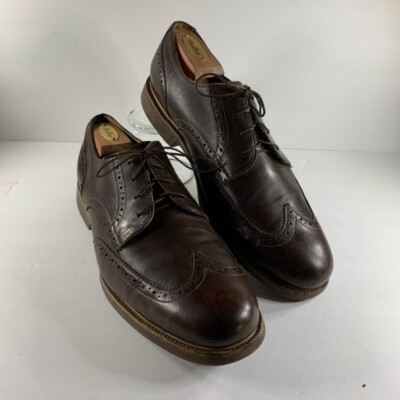 Cole Haan Mens Wingtip Oxford Dress Shoes Brown Almond Toe 