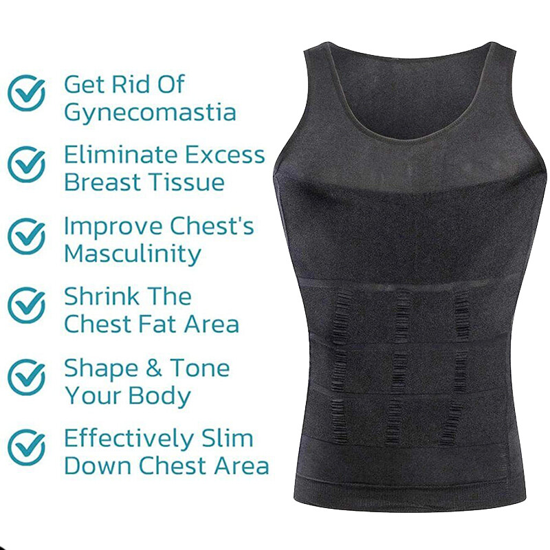 Men Compression Shirts Sleeveless Body Shaper Base Layer Slimming Tank Top Vest