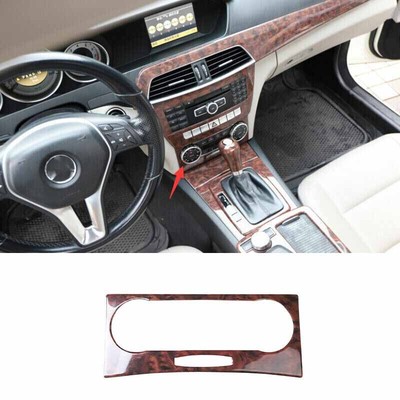 For Benz C-Class 11-14 Agate Wood Grain AC Button Control Car Central Cover Trim