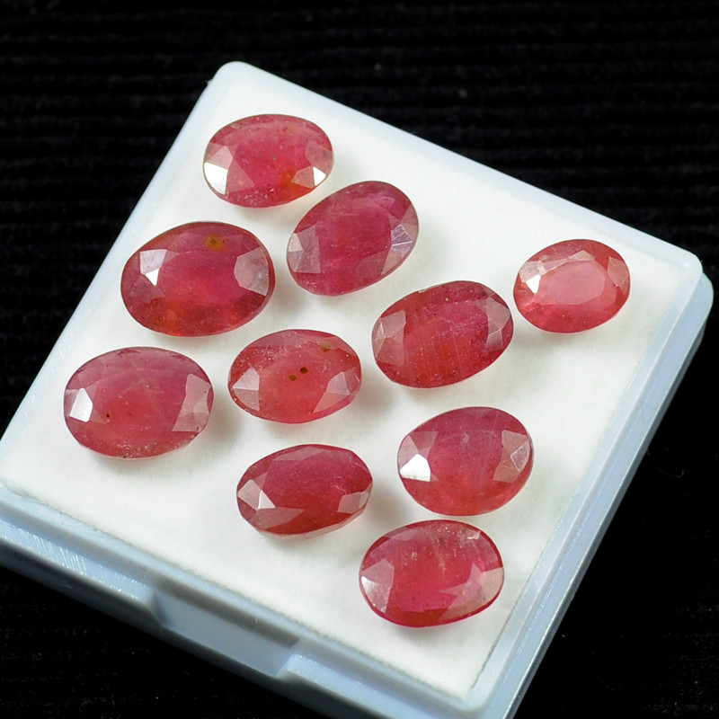 50 Pc// Round Pear Faceted Natural Mozambique Red Ruby Calibrated jewelry Gems