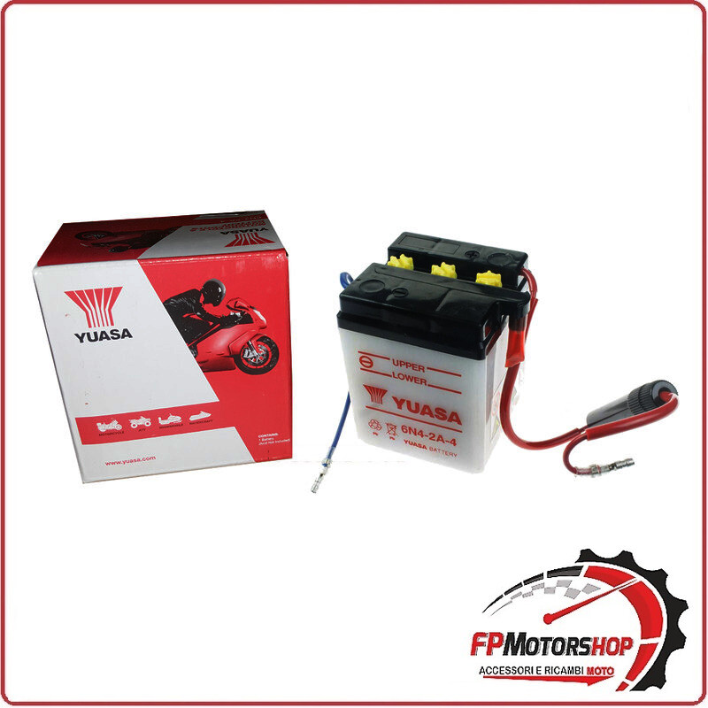 BATTERIA PER MOTO YUASA 6N4-2A-4 6V 4AH 71X71X96MM DUCATI SIX DAYS