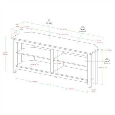 58" Transitional Wood Corner TV Stand - Driftwood