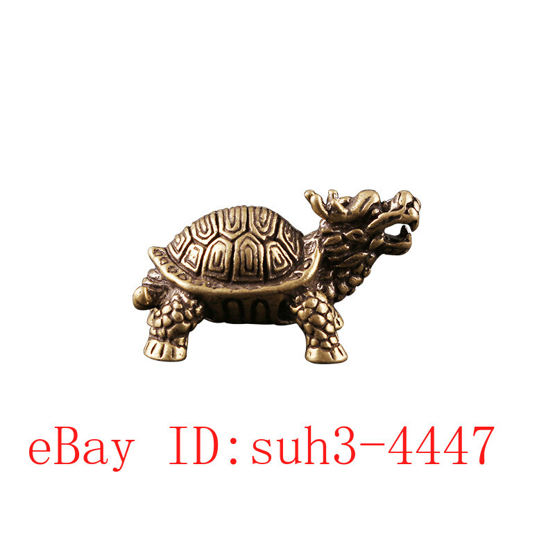 Details about / Chinese Handmade Copper Brass Dragon Turtle Small Fengshui Statue Ornament