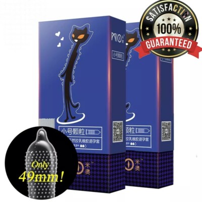 8Pcs G-Small Size Ultra Thin Latex Condom  Men  Tight Condoms 49mm Spike Dotted