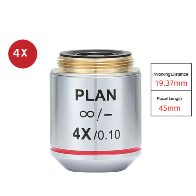 Infinity Plan Objective Lens 4X 10X 20X 40X 60X 100X for Olympus Microscope 1PC