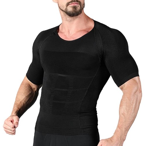 Men Classic Body Shaper Posture Corrector Vest Abdomen Compression Tops T-Shirt