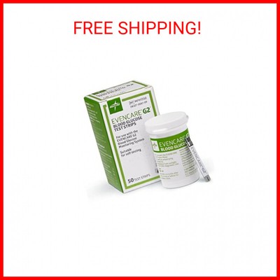 Medline EvenCare G2 Blood Glucose Test Strips, Self-testing with G2 Monitoring S