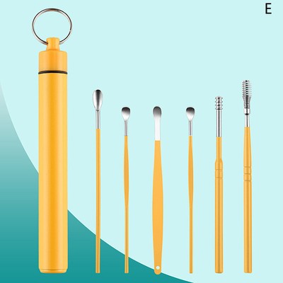 6PCS Ear Cleanser Spoon Health Care Earpick Ear Cleaner Wax Removal Tool