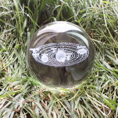 6cm 8cm Transparent inter-carven 3D Crystal Ball Big Marble Home Decorate Gift