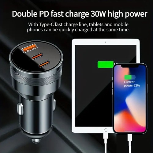 Dual USB PD Type-C Car Charger 30W Fast Adapter iPhone 16 15 14 13 11Pro Max lot