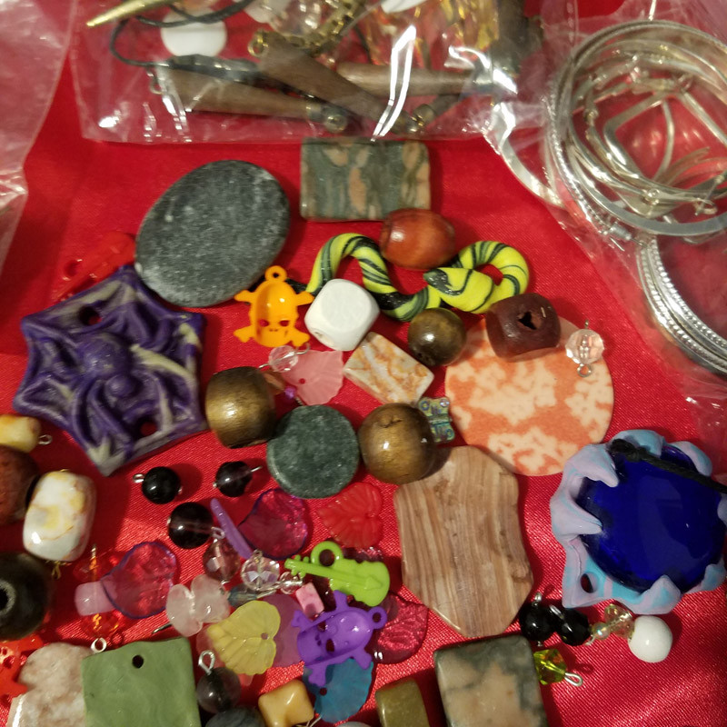 broken jewelry lot beads charms jewelry crafts supplies metal clay stone