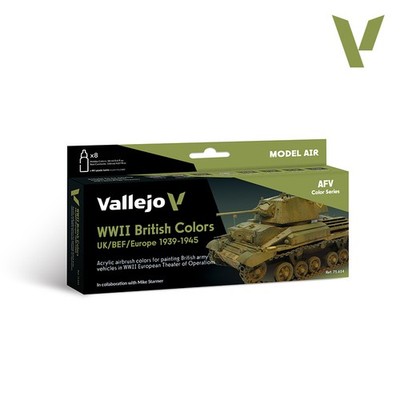 Vallejo Model Air WWII British Paint Set - 8 Colors for Authentic Model Kits