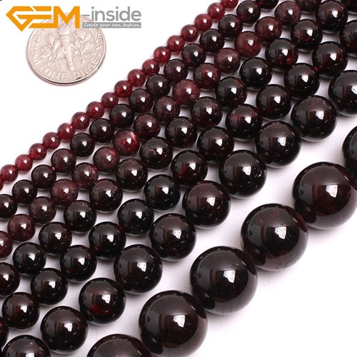 Natural Dark Red Garnet Gemstone Round Loose Beads For Jewellery Making 15