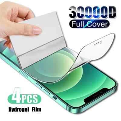 4PCS Hydrogel Film for iPhone 7 8 13 12 11 14 15 16 Pro max XS screen protector